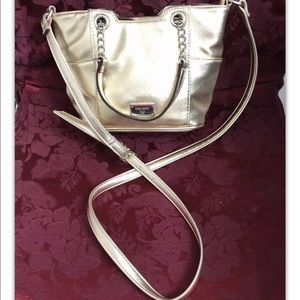 Nine West metallic Gold crossbody bag small casual